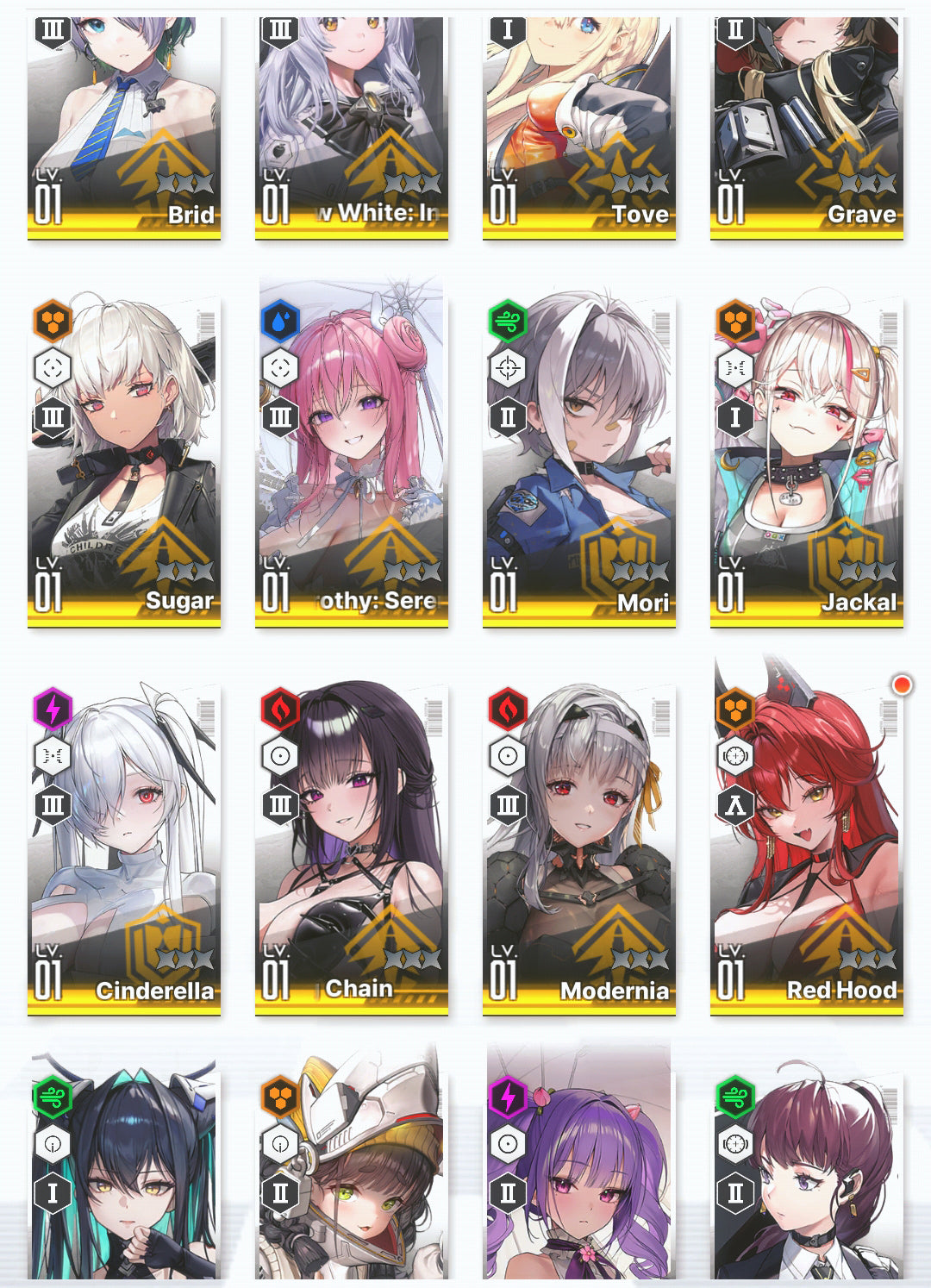 [GLOBAL]GODDESS OF VICTORY NIKKE 25SSR 2 Red Hood+Skin+Cinderella+Grave+Little Mermaid+Limited Dorothy: Serendipity+Dorothy+Modernia+Mihara+2 Noir+Blanc++ starter account-Mobile Games Starter