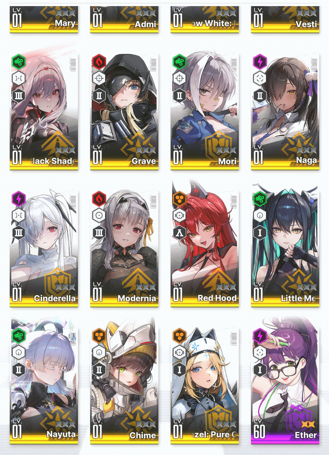 [GLOBAL]GODDESS OF VICTORY NIKKE 7Pilgrim 19SSR Nayuta+Modernia+Red Hood+Skin+Cinderella+Grave+Little Mermaid+Scarlet Black Shadow+Privaty+Isabel+Admi+Mary+Frima++ starter account-Mobile Games Starter