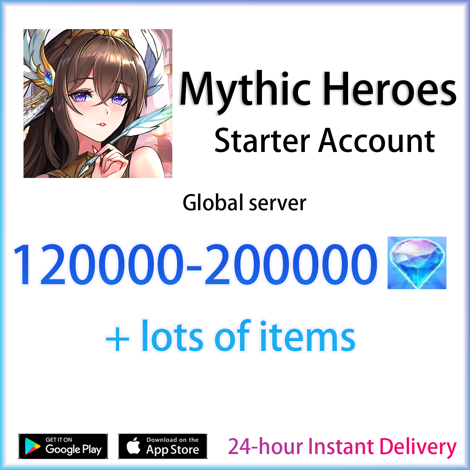 [GLOBAL][INSTANT] 120000-200000 Diamonds | Mythic Heroes Starter Account-Mobile Games Starter