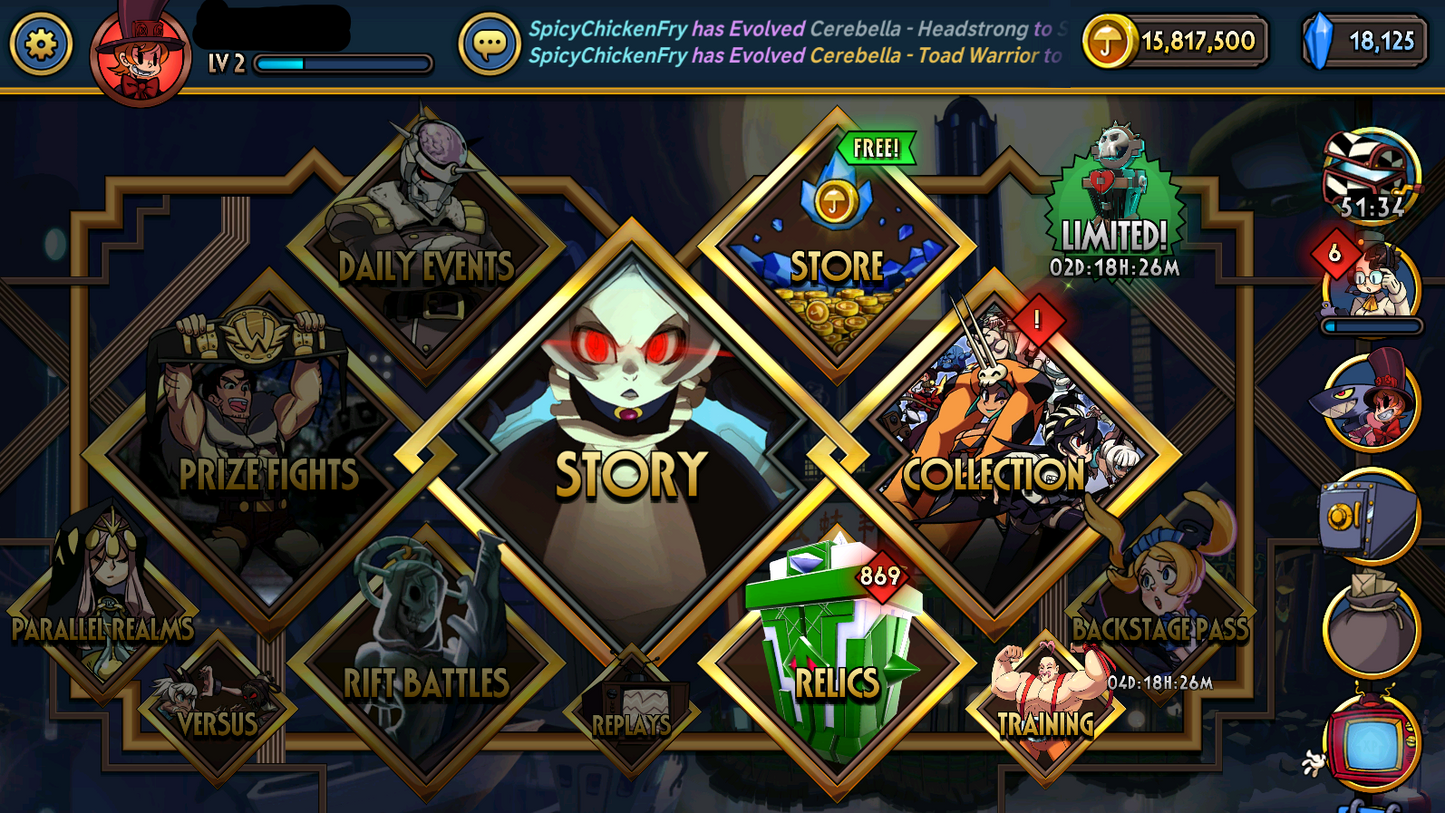 [GLOBAL][INSTANT] 18000~20000 Theonite + 15M Coins + Relics | Skullgirls Starter Account (see options)-Mobile Games Starter