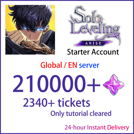 [GLOBAL][INSTANT] 210000+ Essence Stones + 2340 tickets | Solo Leveling:ARISE EN Starter Account (see options)-Mobile Games Starter