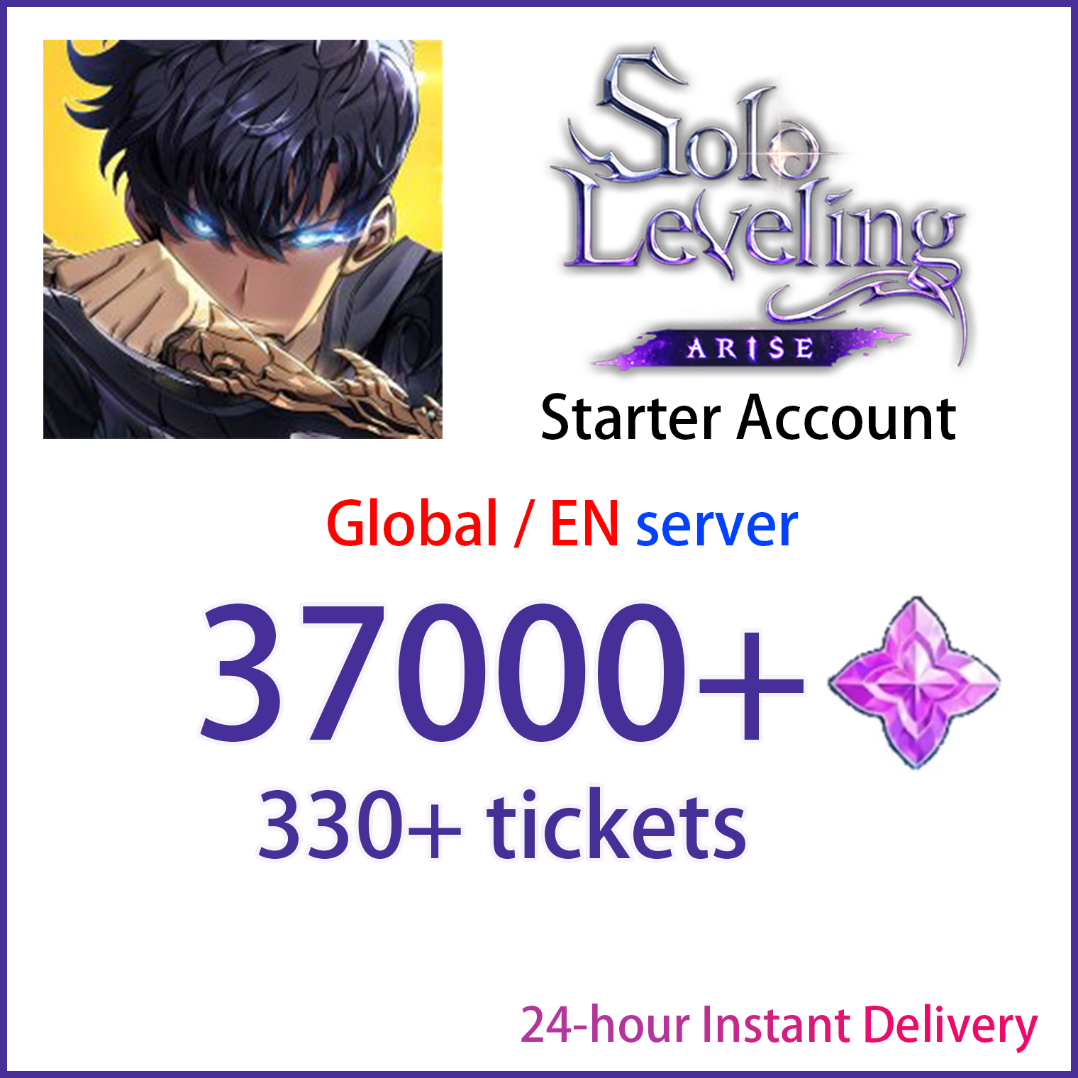 [GLOBAL][INSTANT] 37000+ Essence Stones + tickets | Solo Leveling:ARISE EN Starter Account-Mobile Games Starter