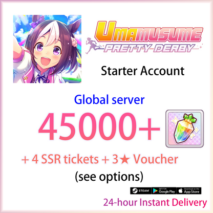 [GLOBAL][INSTANT] 45000-50000 Carats | Umamusume Pretty Derby Starter Account (see options)-Mobile Games Starter