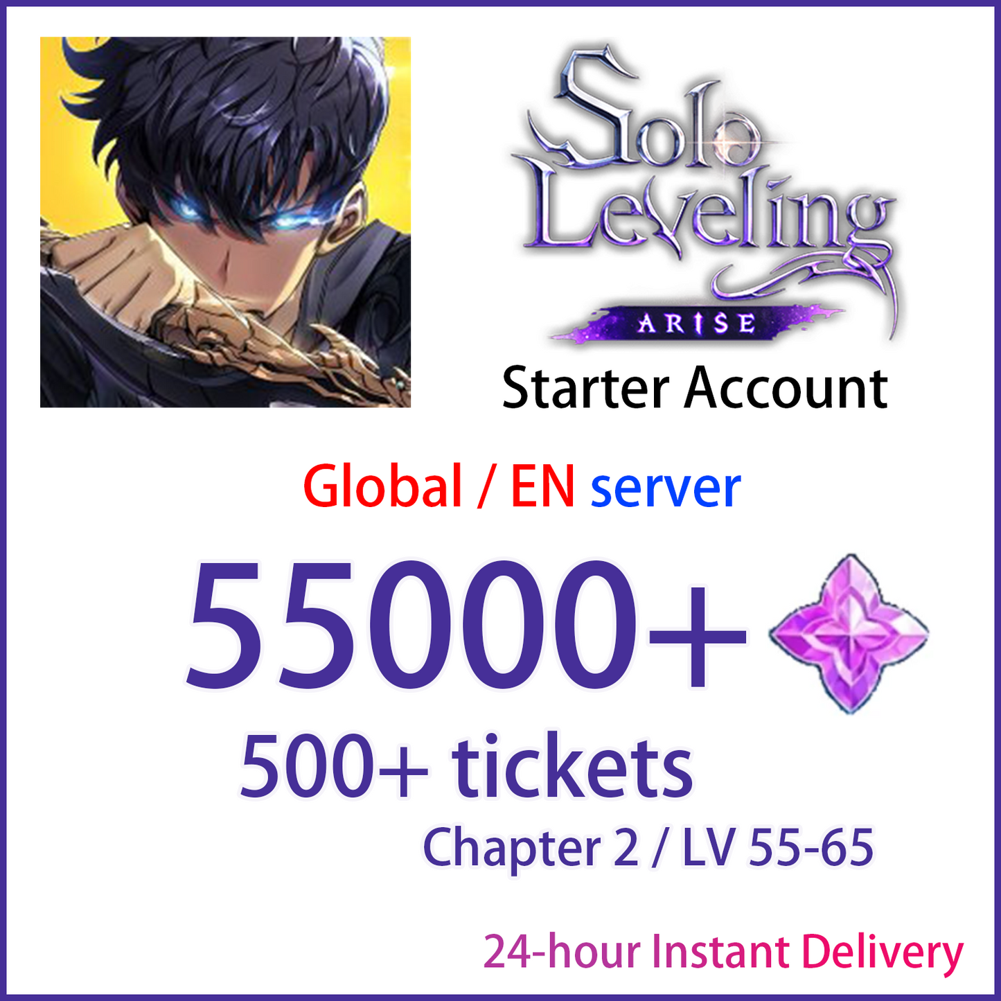 [GLOBAL] [INSTANT] 55000-60000 Essence Stones | Solo Leveling:ARISE EN Starter Account-Mobile Games Starter