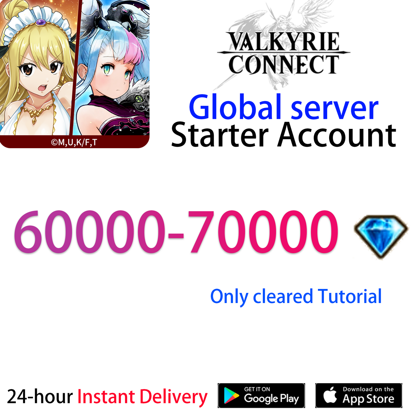 [GLOBAL][INSTANT] 60000-70000 diamonds VALKYRIE CONNECT Starter Account (Contact to Reserve)-Mobile Games Starter