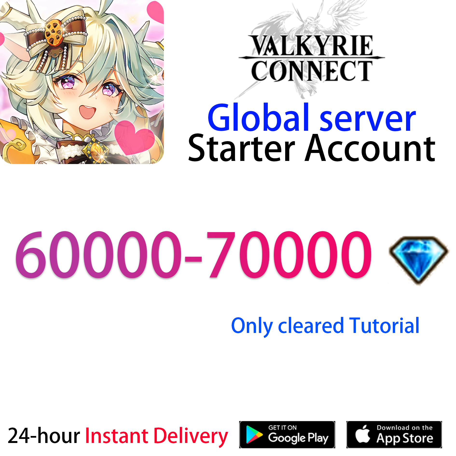 [GLOBAL] [INSTANT] VALKYRIE CONNECT Starter Account 50000-60000 diamonds