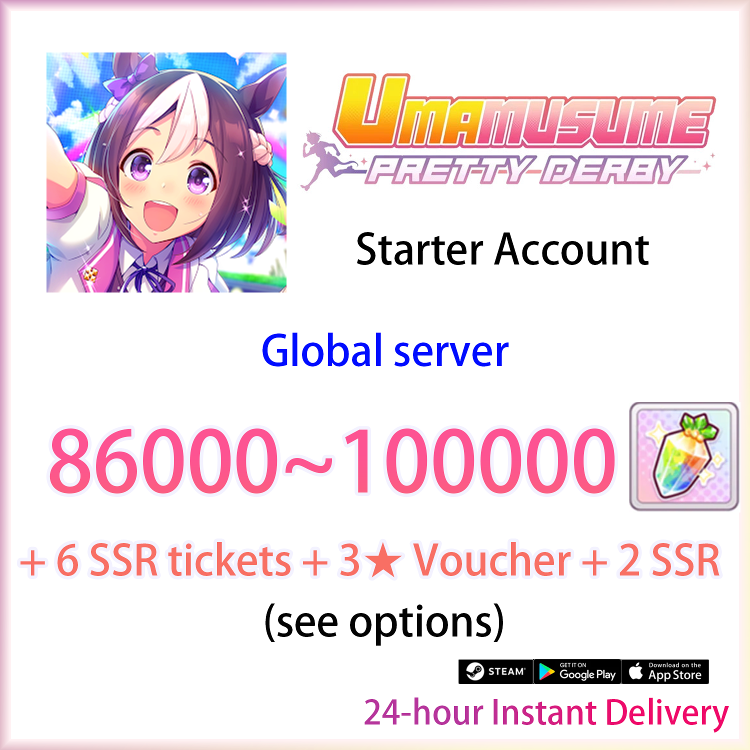 [GLOBAL][INSTANT] 86000-100000 Carats | Umamusume Pretty Derby Starter Account (see options)-Mobile Games Starter