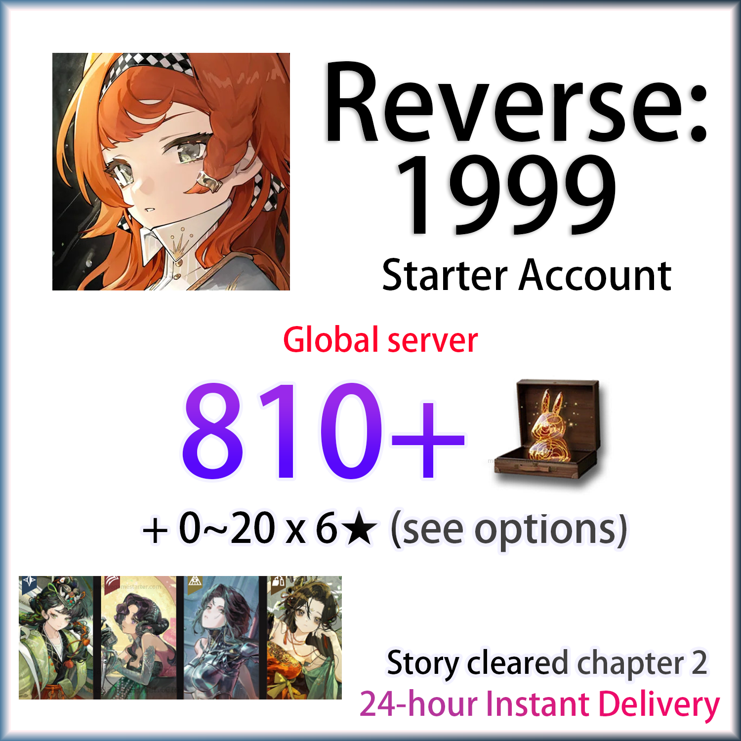 [GLOBAL][INSTANT] 810+ Unilogs | Beryl/Nautika/Liang Yue/etc | Reverse: 1999 Starter Account (see options)-Mobile Games Starter