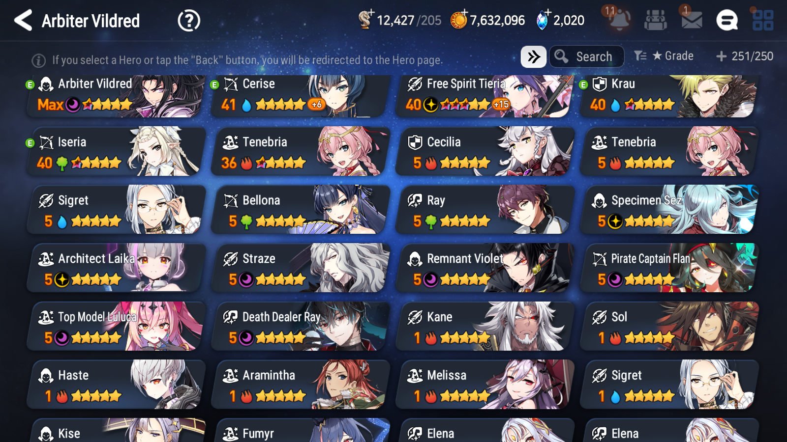 [GLOBAL][INSTANT] Epic 7 Seven 10ML + 27 4★ ML(lots dups) Straze Sez Flan Ray Choux Top Model Luluca Cerise Kizuna Ai 60 skin tickets+20 Speed 10-10 Account-Mobile Games Starter