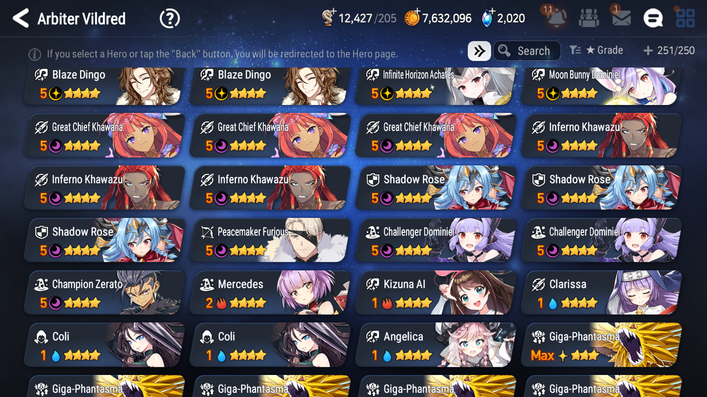 [GLOBAL][INSTANT] Epic 7 Seven 10ML + 27 4★ ML(lots dups) Straze Sez Flan Ray Choux Top Model Luluca Cerise Kizuna Ai 60 skin tickets+20 Speed 10-10 Account-Mobile Games Starter