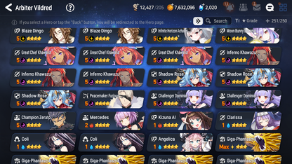 [GLOBAL][INSTANT] Epic 7 Seven 10ML + 27 4★ ML(lots dups) Straze Sez Flan Ray Choux Top Model Luluca Cerise Kizuna Ai 60 skin tickets+20 Speed 10-10 Account-Mobile Games Starter
