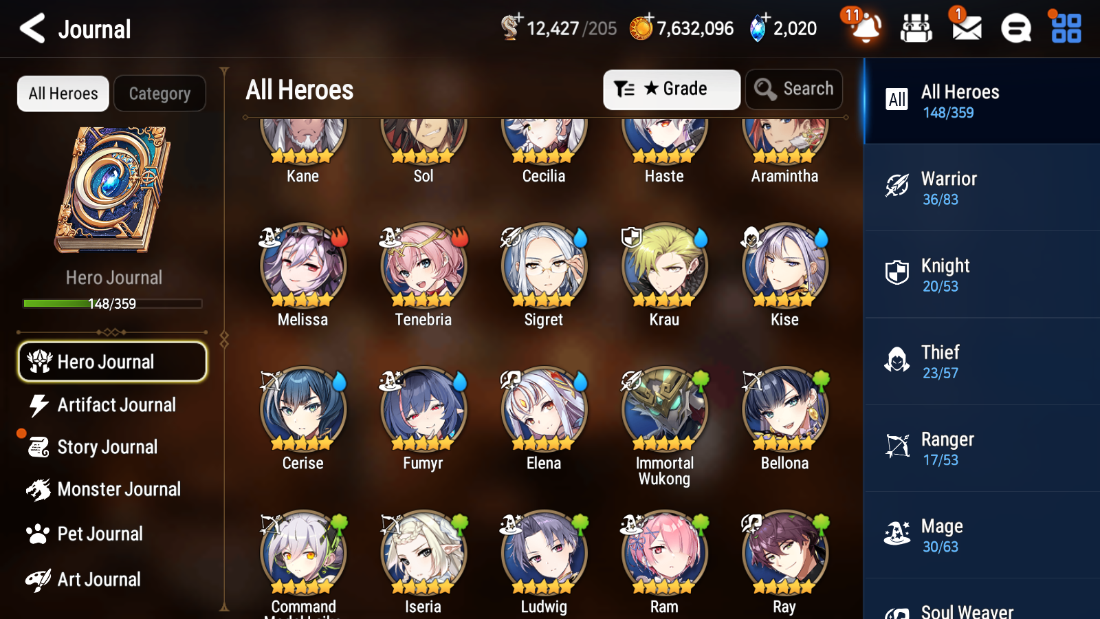 [GLOBAL][INSTANT] Epic 7 Seven 10ML + 27 4★ ML(lots dups) Straze Sez Flan Ray Choux Top Model Luluca Cerise Kizuna Ai 60 skin tickets+20 Speed 10-10 Account-Mobile Games Starter