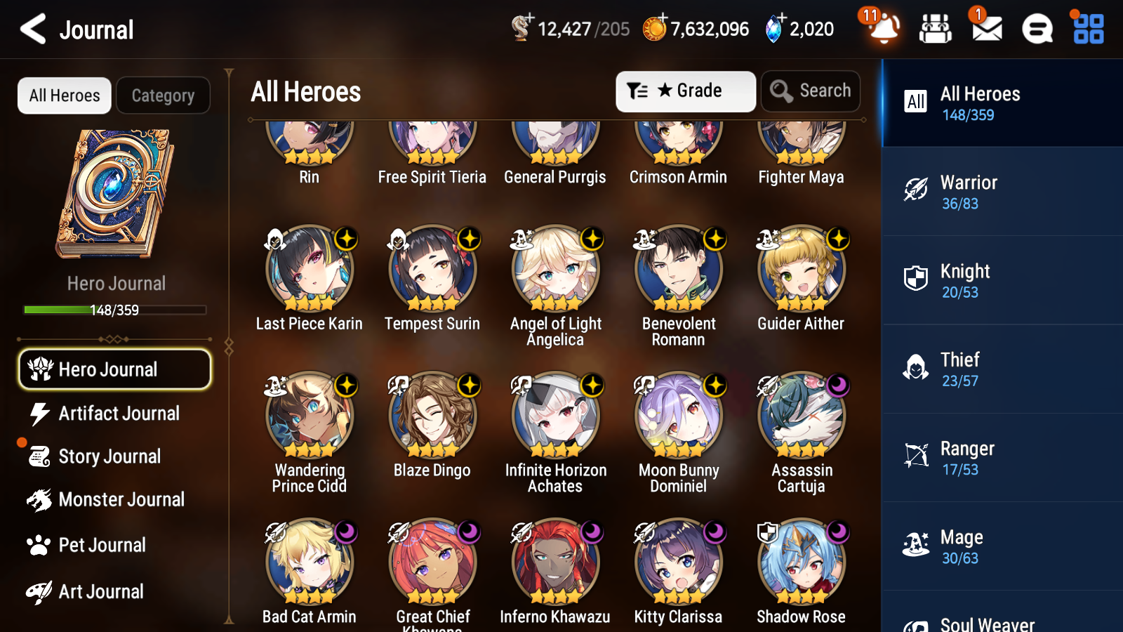[GLOBAL][INSTANT] Epic 7 Seven 10ML + 27 4★ ML(lots dups) Straze Sez Flan Ray Choux Top Model Luluca Cerise Kizuna Ai 60 skin tickets+20 Speed 10-10 Account-Mobile Games Starter