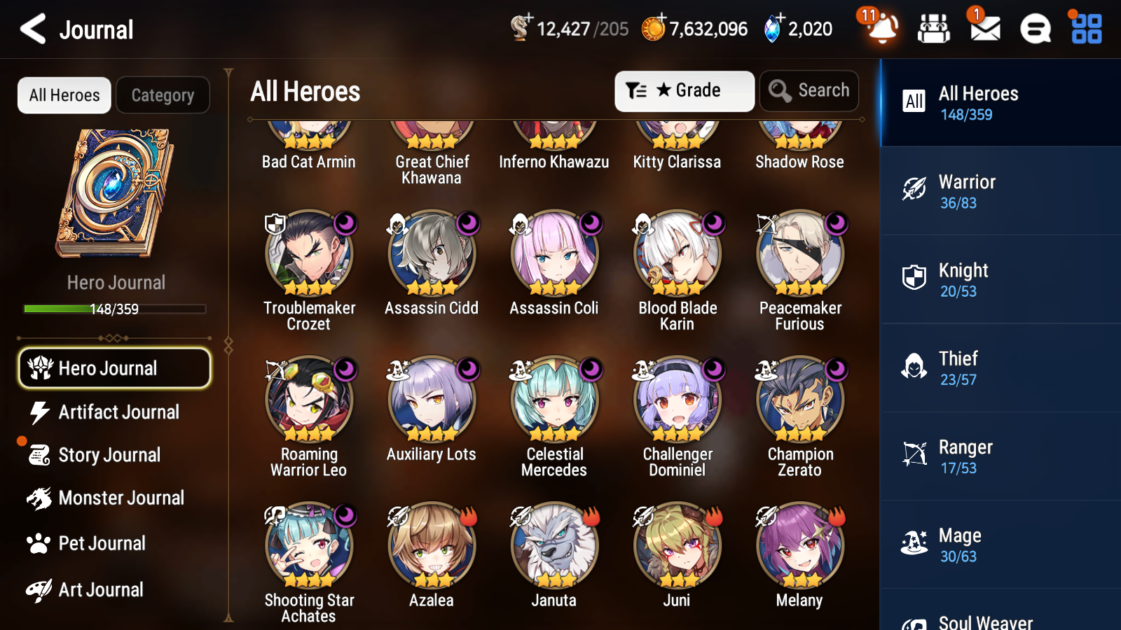 [GLOBAL][INSTANT] Epic 7 Seven 10ML + 27 4★ ML(lots dups) Straze Sez Flan Ray Choux Top Model Luluca Cerise Kizuna Ai 60 skin tickets+20 Speed 10-10 Account-Mobile Games Starter