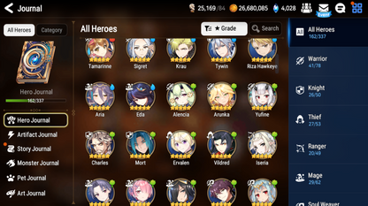 [GLOBAL][INSTANT] Epic 7 Seven 11ML+28 4*ML Navy Captain Landy Lionheart Cermia Apocalypse Ravi 10-10 Account-Mobile Games Starter