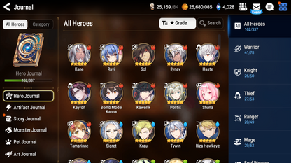 [GLOBAL][INSTANT] Epic 7 Seven 11ML+28 4*ML Navy Captain Landy Lionheart Cermia Apocalypse Ravi 10-10 Account-Mobile Games Starter