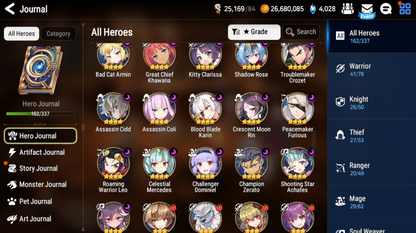 [GLOBAL][INSTANT] Epic 7 Seven 11ML+28 4*ML Navy Captain Landy Lionheart Cermia Apocalypse Ravi 10-10 Account-Mobile Games Starter