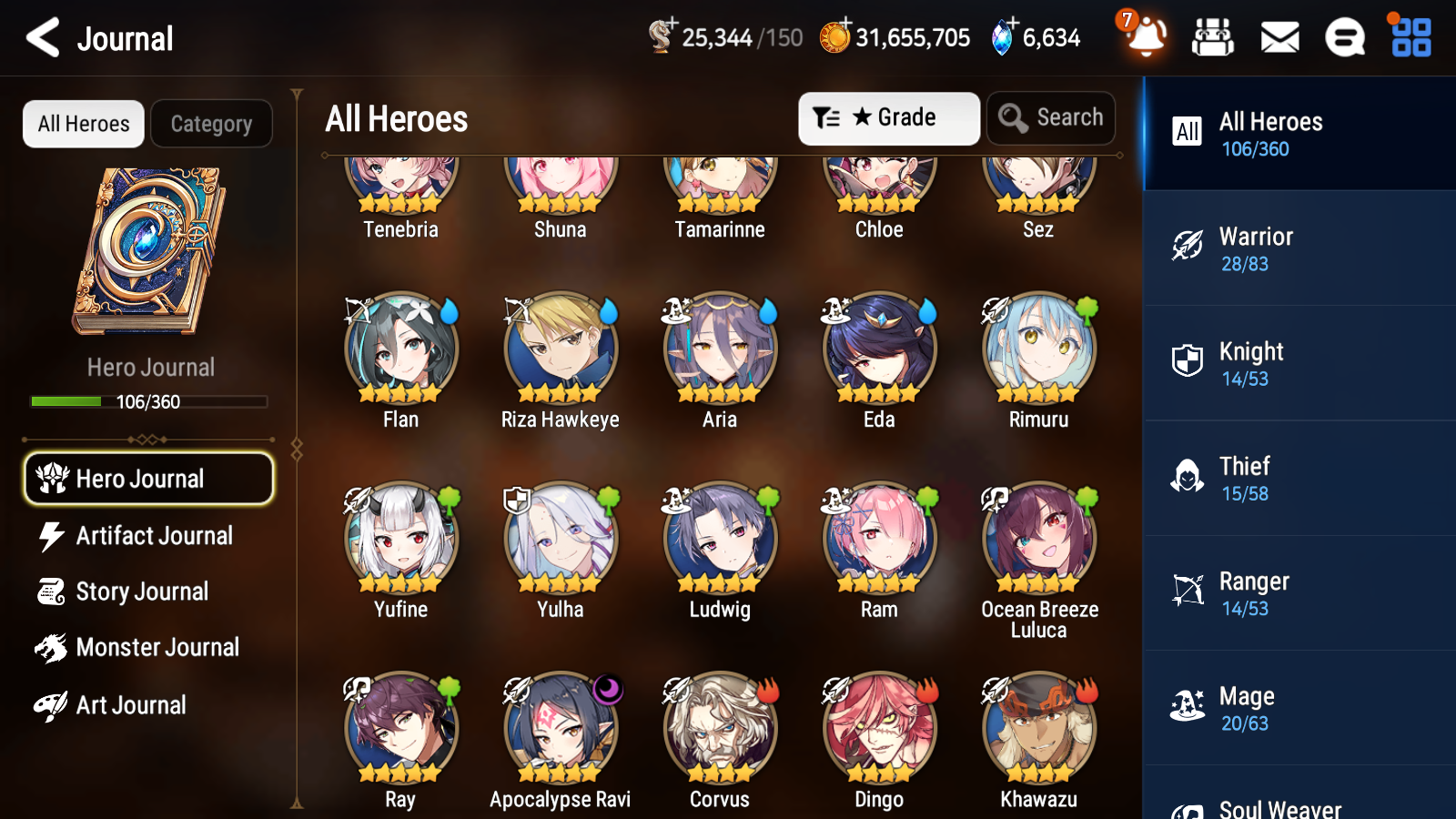[GLOBAL][INSTANT] Epic 7 Seven 1ML 2LIM Rimuru Ocean Breeze Luluca Apocalypse Ravi + ML pulls + 20 Speed + Name Starter Account-Mobile Games Starter