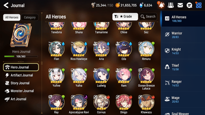 [GLOBAL][INSTANT] Epic 7 Seven 1ML 2LIM Rimuru Ocean Breeze Luluca Apocalypse Ravi + ML pulls + 20 Speed + Name Starter Account-Mobile Games Starter