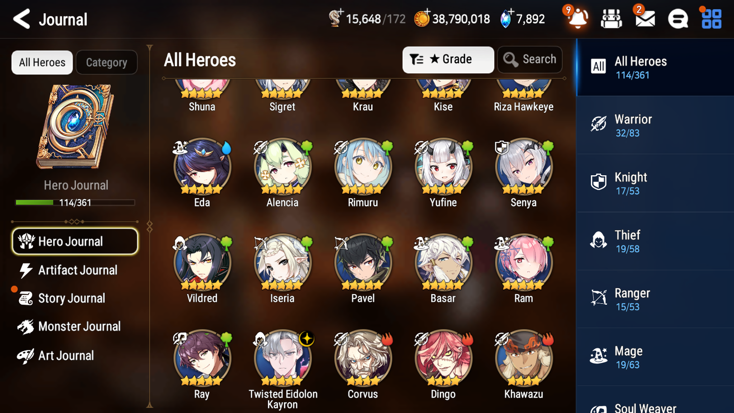 [GLOBAL][INSTANT] Epic 7 Seven 1ML 3LIM Twisted Eidolon Kayron Rimuru+artifact Benimaru Jack + ML pulls + 20 Speed + Name Starter Account-Mobile Games Starter