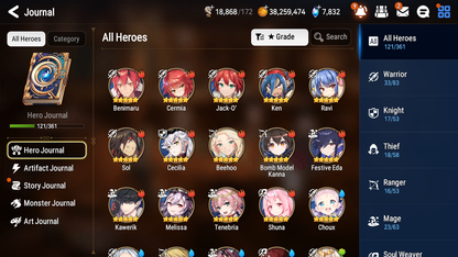 [GLOBAL][INSTANT] Epic 7 Seven 1ML 4LIM Silver Blade Aramintha Rimuru+artifact +Benimaru Jack Festive Eda + ML pulls + 20 Speed + Name Starter Account-Mobile Games Starter