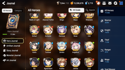 [GLOBAL][INSTANT] Epic 7 Seven 2ML 1LIM Abyssal Yufine Rimuru Ruele of Light + ML pulls + 20 Speed + Name Starter Account-Mobile Games Starter