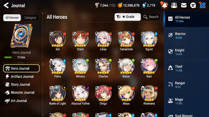 [GLOBAL][INSTANT] Epic 7 Seven 2ML 1LIM Abyssal Yufine Rimuru Ruele of Light + ML pulls + 20 Speed + Name Starter Account-Mobile Games Starter