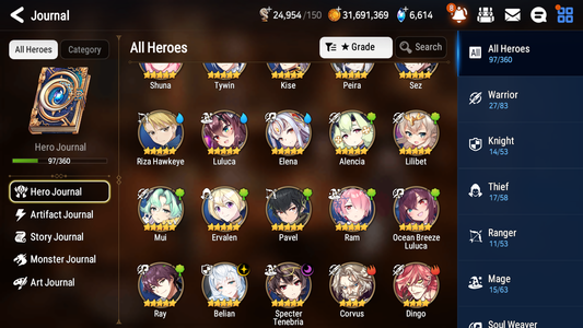 [GLOBAL][INSTANT] Epic 7 Seven 2ML 1LIM Belian Specter Tenebria Ocean Breeze Luluca + ML pulls + 20 Speed + Name Starter Account-Mobile Games Starter