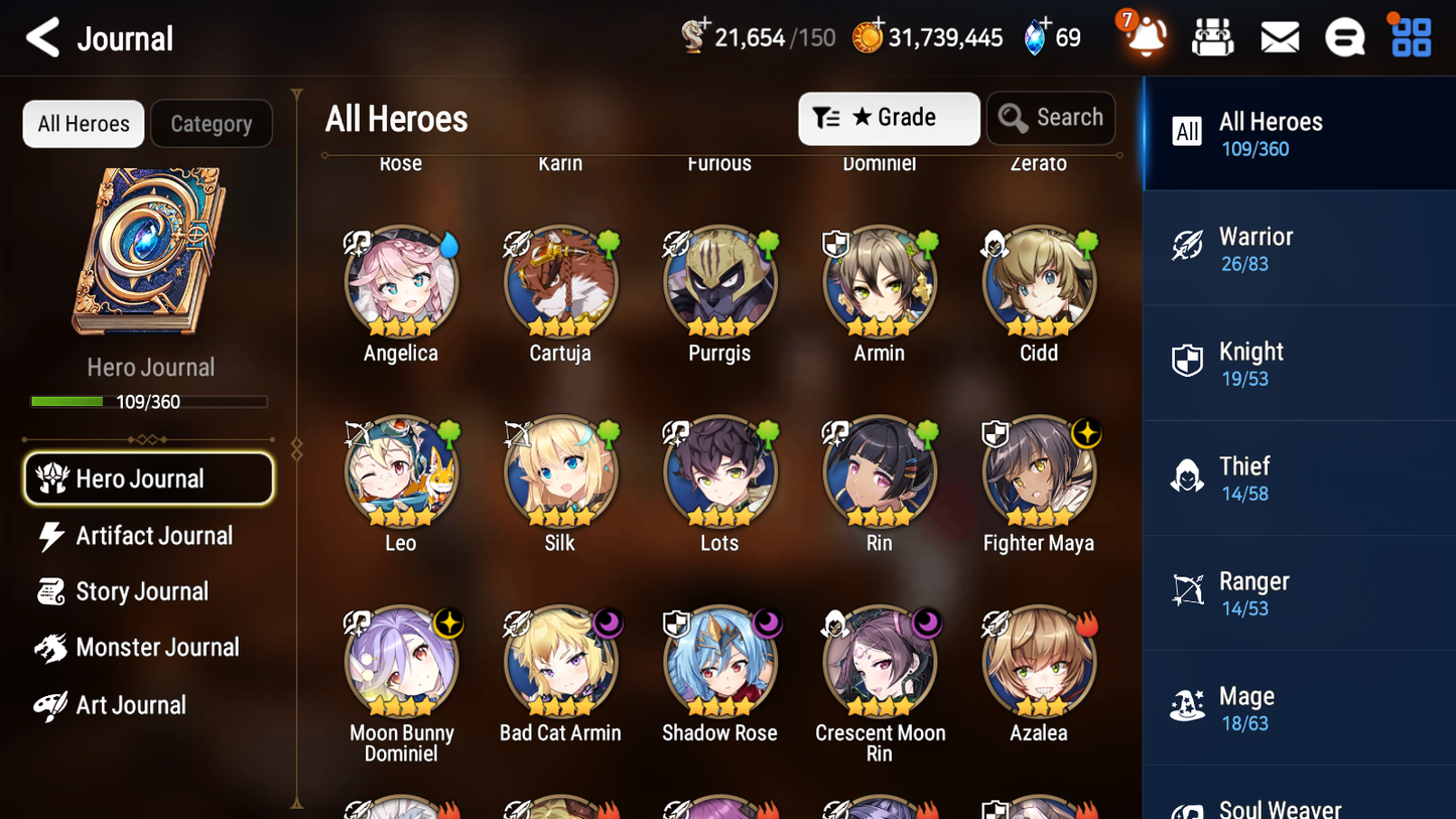 [GLOBAL][INSTANT] Epic 7 Seven 2ML 1LIM Diene Fallen Cecilia Remnant Violet + ML pulls + 20 Speed + Name Starter Account-Mobile Games Starter