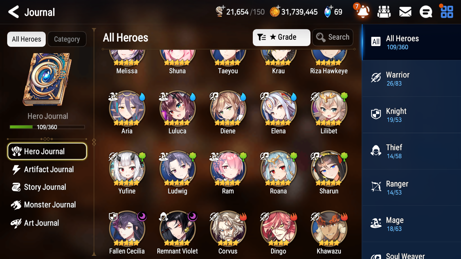 [GLOBAL][INSTANT] Epic 7 Seven 2ML 1LIM Diene Fallen Cecilia Remnant Violet + ML pulls + 20 Speed + Name Starter Account-Mobile Games Starter