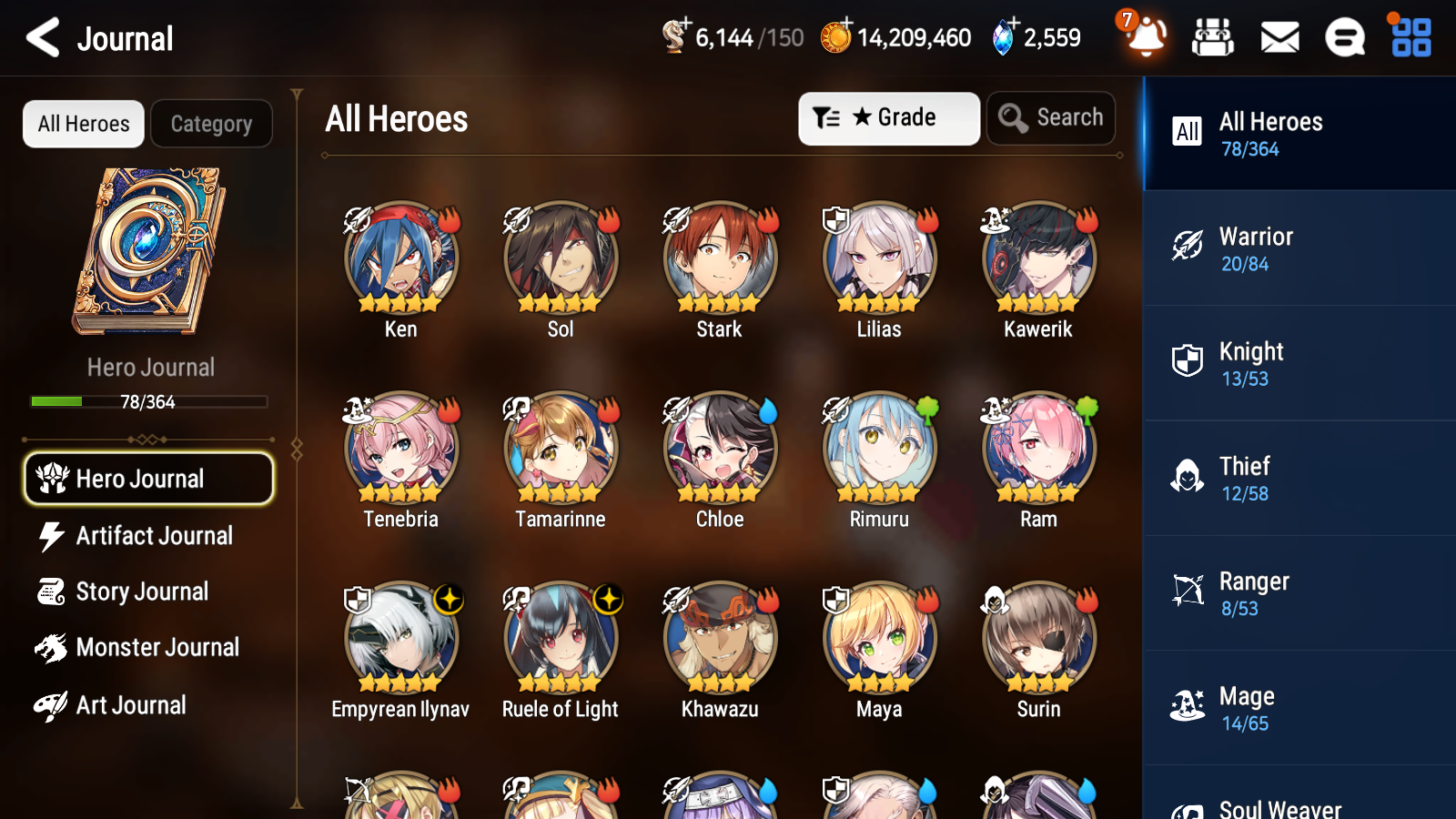 [GLOBAL][INSTANT] Epic 7 Seven 2ML 1LIM Empyrean Ilynav Rimuru Ruele of light + ML pulls + 20 Speed + Name Starter Account-Mobile Games Starter