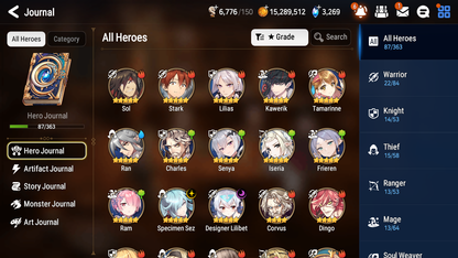 [GLOBAL][INSTANT] Epic 7 Seven 2ML Frieren+Artifact + Designer Lilibet Specimen Sez +20 Speed +Name Starter Account-Mobile Games Starter