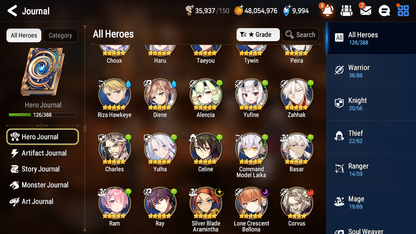 [GLOBAL][INSTANT] Epic 7 Seven 2ML 1LIM Haru Lone Crescent Bellona Silver Blade Aramintha Diene + 72ML pulls + 3x 20 Speed + Luna Skin + Name Starter Account-Mobile Games Starter