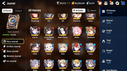[GLOBAL][INSTANT] Epic 7 Seven 2ML 1LIM Haru+artifact Belian Lionheart Cermia + 55ML pulls mystics + 3x 20 Speed + 4 Sets Gear + Luna Skin + Name Starter Account-Mobile Games Starter