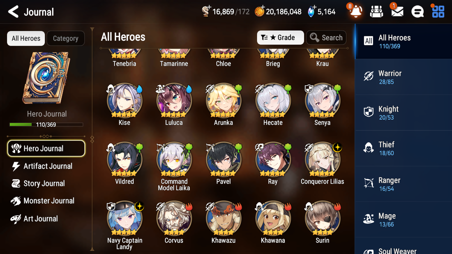 [GLOBAL][INSTANT] Epic 7 Seven 2ML 1LIM Hecate Navy Captain Landy Conqueror Lilias + 41ML pulls Mystics + 20 Speed + Name Starter Account-Mobile Games Starter