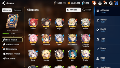 [GLOBAL][INSTANT] Epic 7 Seven 2ML 1LIM Lone Wolf Peira Fairytale Tenebria Belian + ML pulls + 20 Speed + Name Starter Account-Mobile Games Starter