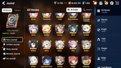 [GLOBAL][INSTANT] Epic 7 Seven 2ML 1LIM Lone Wolf Peira Fairytale Tenebria Belian + ML pulls + 20 Speed + Name Starter Account-Mobile Games Starter