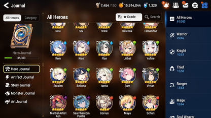 [GLOBAL][INSTANT] Epic 7 Seven 2ML 1LIM Sea Phantom Politis Martial Artist Ken Rem + ML pulls Mystics + 20 Speed + Name Starter Account-Mobile Games Starter