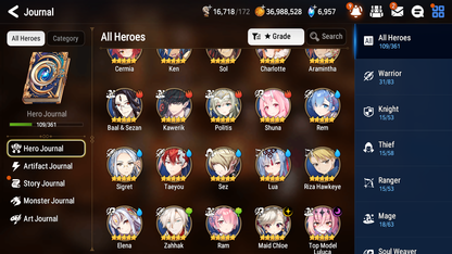 [GLOBAL][INSTANT] Epic 7 Seven 2ML 1LIM Top Model Luluca + Rem + ML pulls + 20 Speed + Name Starter Account-Mobile Games Starter