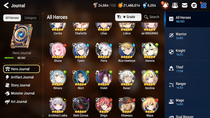 [GLOBAL][INSTANT] Epic 7 Seven 2ML 2LIM Architect Laika Rimuru Ae-NingNing + ML pulls + 20 Speed + Name Starter Account-Mobile Games Starter