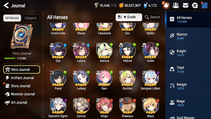 [GLOBAL][INSTANT] Epic 7 Seven 2ML 2LIM Designer Lilibet Operator Sigret Byblis+art +Festive Eda + 40ML pulls Mystics+ 20 Speed +Name Starter Account-Mobile Games Starter