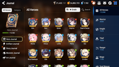 [GLOBAL][INSTANT] Epic 7 Seven 2ML 2LIM Lone Wolf Peira Lethe Diene Judge Kise + ML pulls + 20 Speed + Name Starter Account-Mobile Games Starter