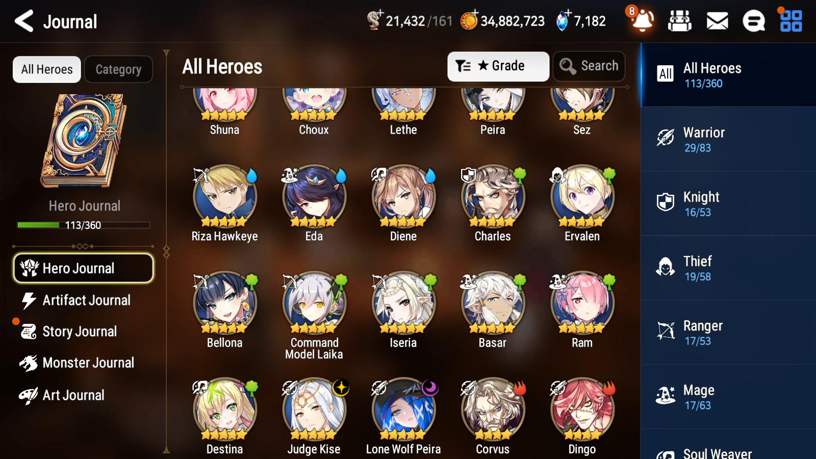 [GLOBAL][INSTANT] Epic 7 Seven 2ML 2LIM Lone Wolf Peira Lethe Diene Judge Kise + ML pulls + 20 Speed + Name Starter Account-Mobile Games Starter