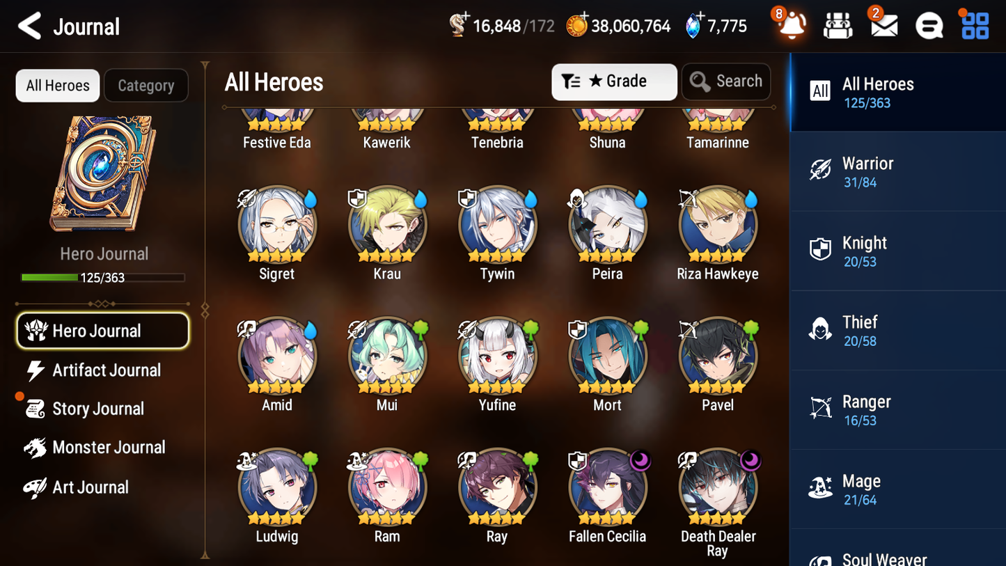 [GLOBAL][INSTANT] Epic 7 Seven 2ML 3LIM Festive Eda Amid Fallen Cecilia Jack Death Dealer Ray + ML pulls+ 20 Speed + Name Starter Account-Mobile Games Starter