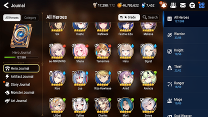 [GLOBAL][INSTANT] Epic 7 Seven 2ML 3LIM Haru+artifact Straze Lionheart Cermia Amid Festive Eda + 52ML pulls + 3x 20 Speed+ Luna Skin Starter Account-Mobile Games Starter