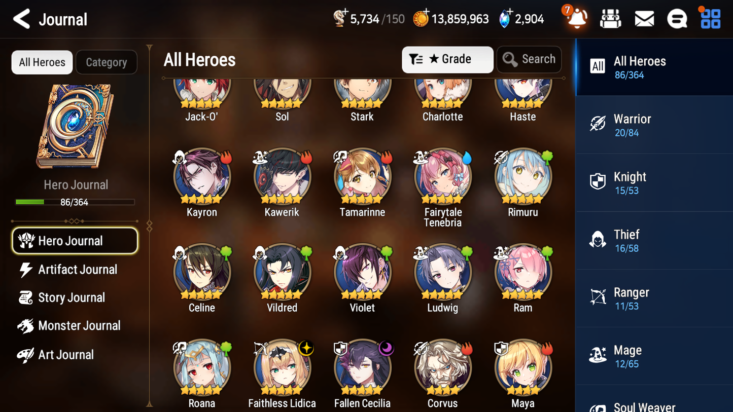 [GLOBAL][INSTANT] Epic 7 Seven 2ML 3LIM Rimuru Fairytale Tenebria Jack Fallen Cecilia + ML pulls+ 20 Speed + Name Starter Account-Mobile Games Starter