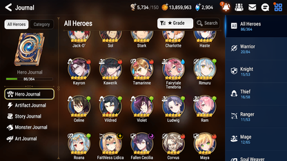 [GLOBAL][INSTANT] Epic 7 Seven 2ML 3LIM Rimuru Fairytale Tenebria Jack Fallen Cecilia + ML pulls+ 20 Speed + Name Starter Account-Mobile Games Starter