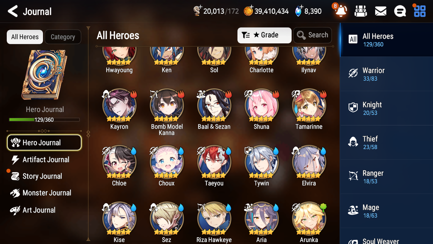 [GLOBAL][INSTANT] Epic 7 Seven 2ML Belian Lionheart Cermia + 41ML pulls mystics + 20 Speed Name Starter Account-Mobile Games Starter