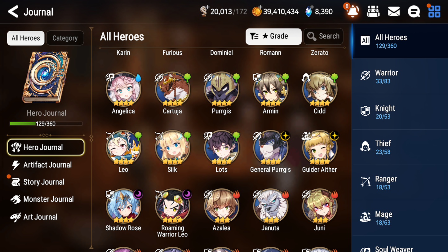 [GLOBAL][INSTANT] Epic 7 Seven 2ML Belian Lionheart Cermia + 41ML pulls mystics + 20 Speed Name Starter Account-Mobile Games Starter