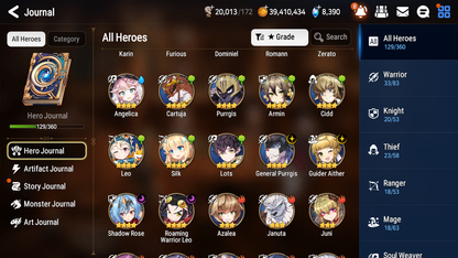 [GLOBAL][INSTANT] Epic 7 Seven 2ML Belian Lionheart Cermia + 41ML pulls mystics + 20 Speed Name Starter Account-Mobile Games Starter